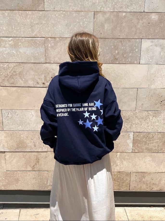 cosmic hoodie color azul marino - STUDIO 95