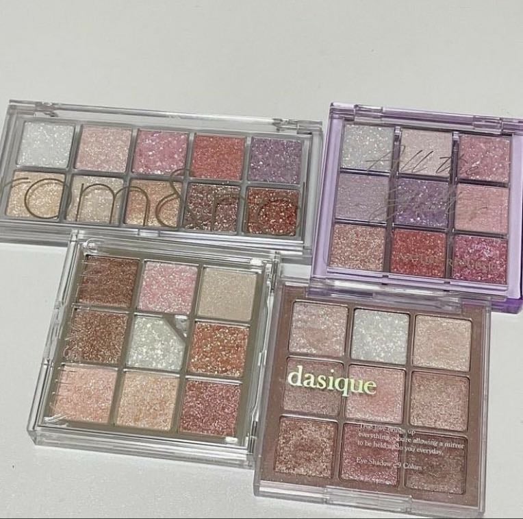 paletas de sombras con brillos