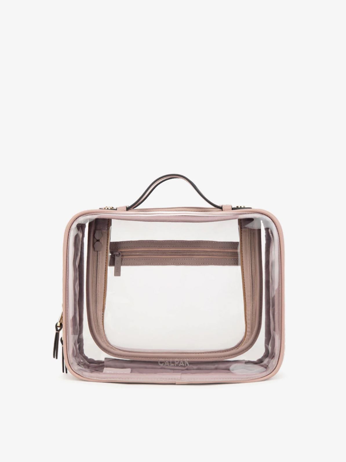 Calpak - Large Clear Cosmetics Case in Mauve - €130
