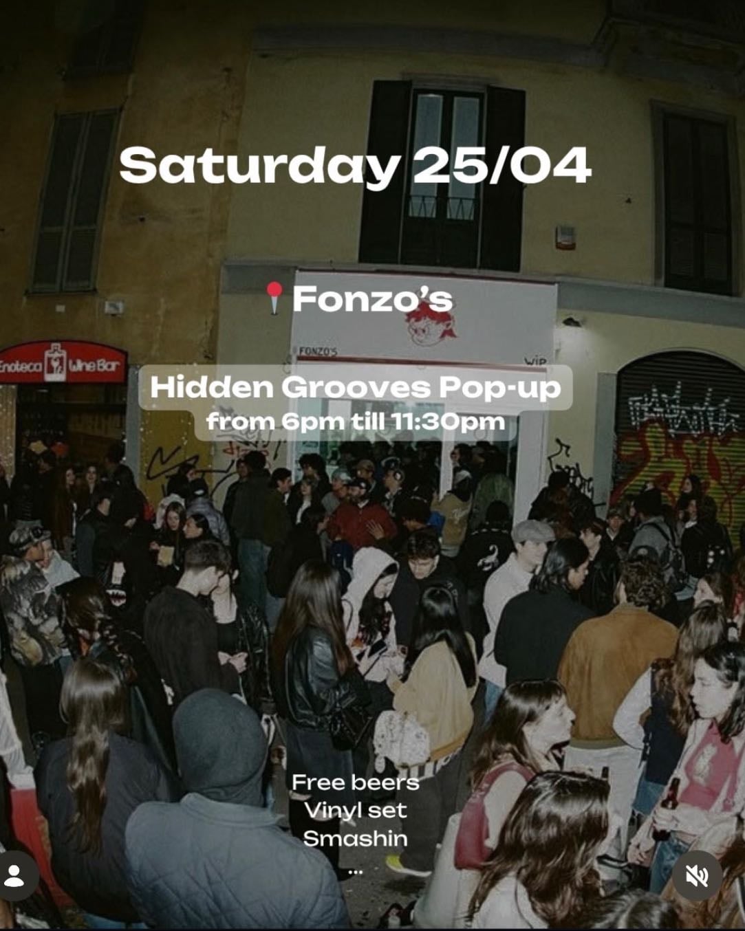 🍸Hidden Grooves Pop Up - Fonzo's - Aperitivo