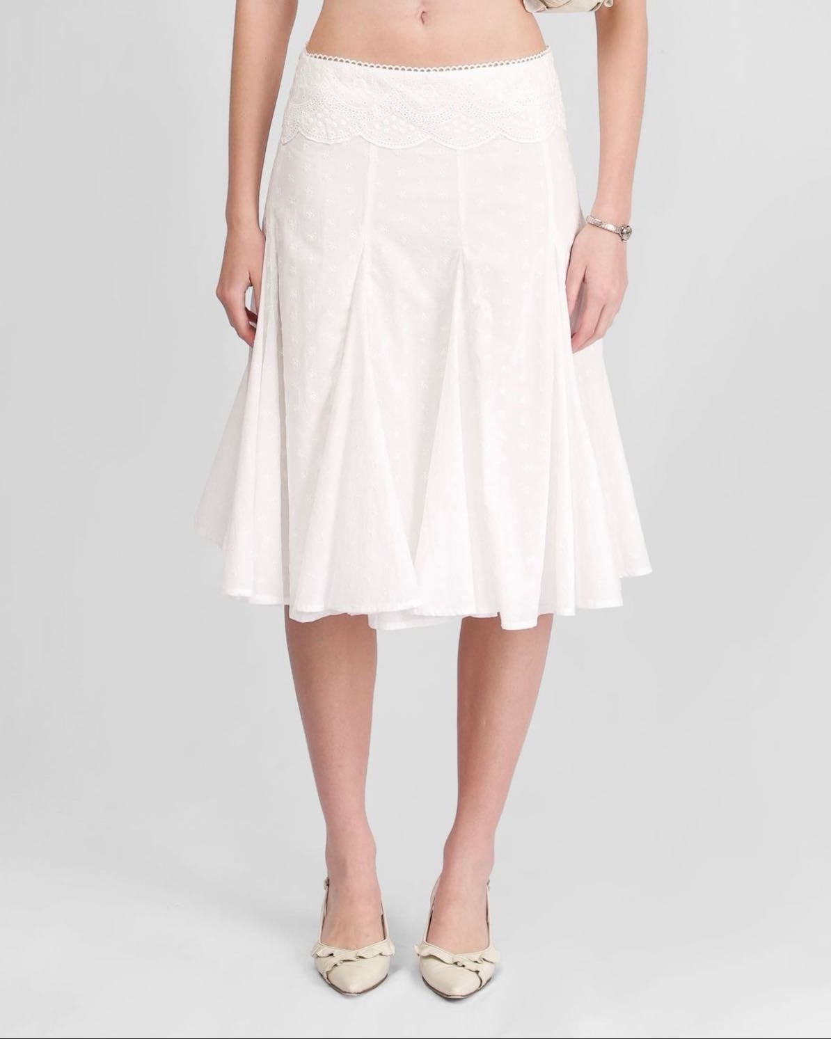 my mum made it lace eyelet midi skirt