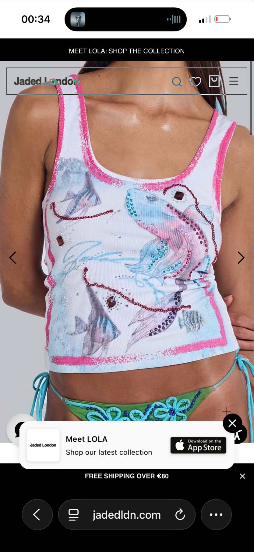 Jaded London Embellished Tank Top