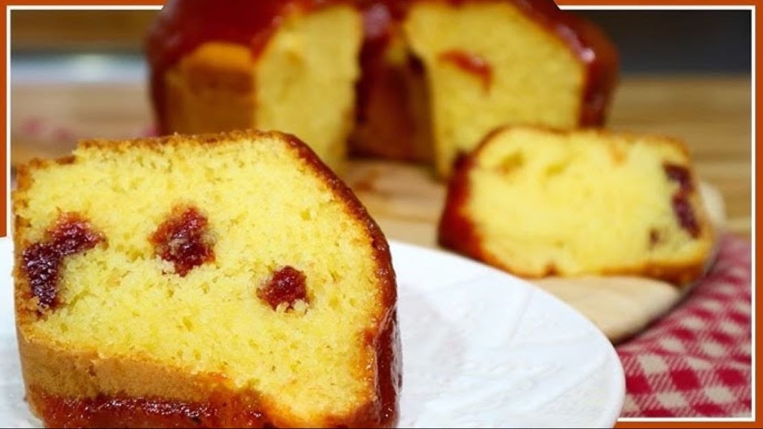 BOLO DE FUBÁ COM GOIABADA - Receitas de Pai