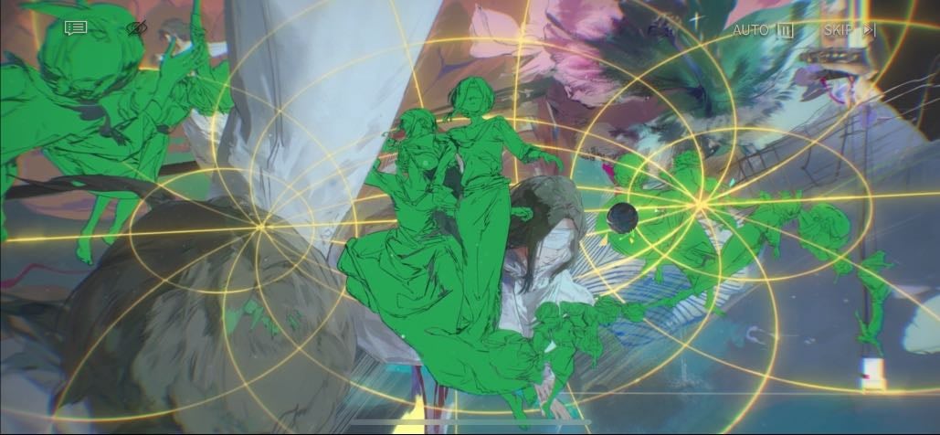 Composition inspo - Reverse: 1999; detailed background. Single colour-blocked character