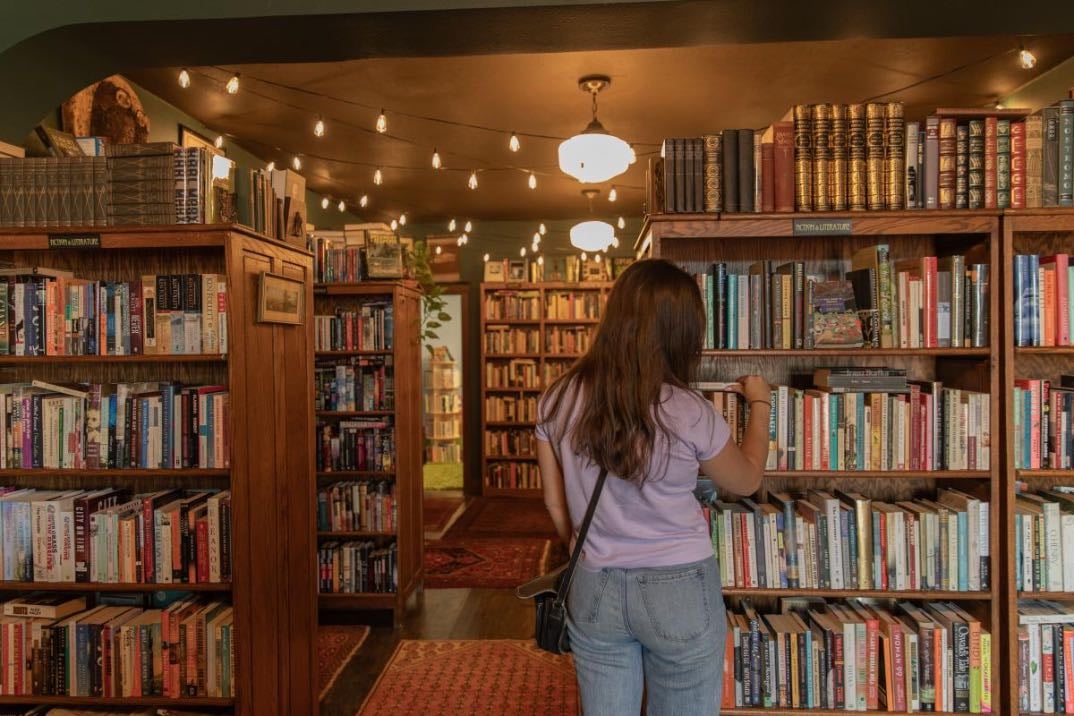 Finish a book in a bookstore/library