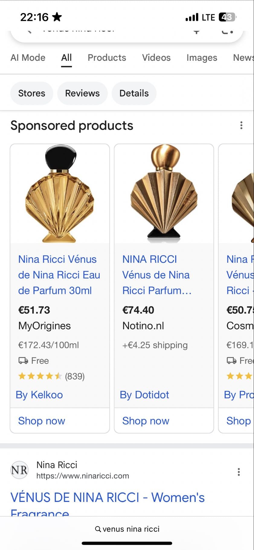 Nina ricci Venus
