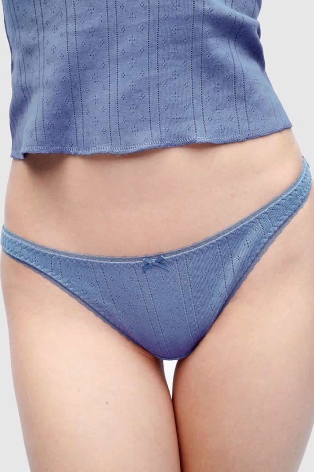 the thong pointelle cotton underwear cou cou intimates
