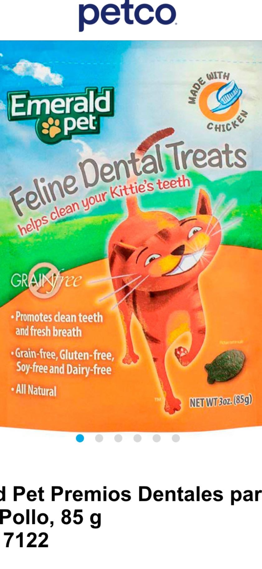 Premios dentales para gato - Emerald pet 85g pollo