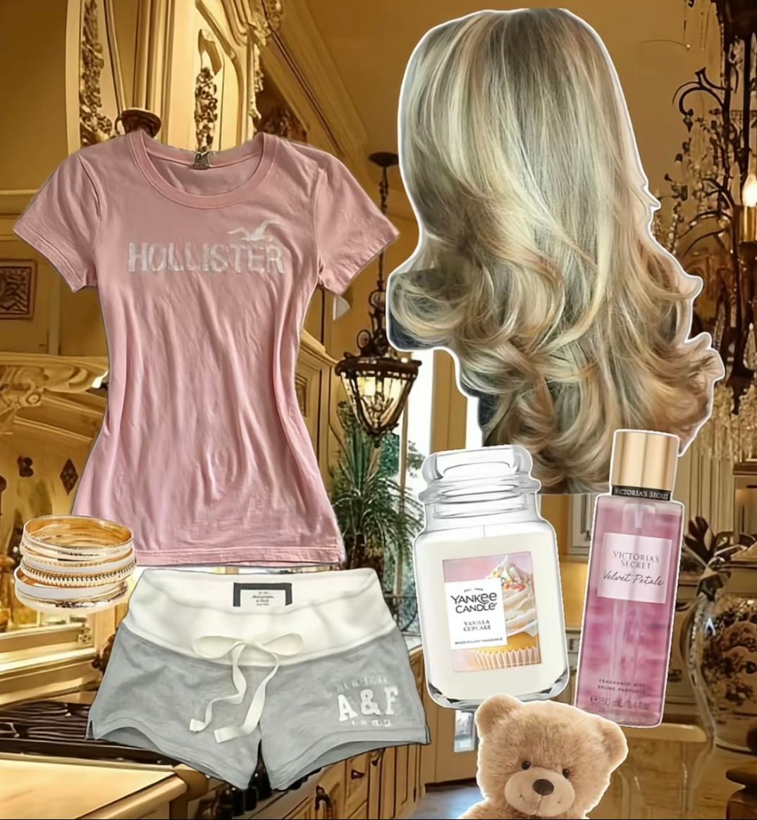 ˚ ༘ ೀ⋆。˚ - pink shirt grey shorts