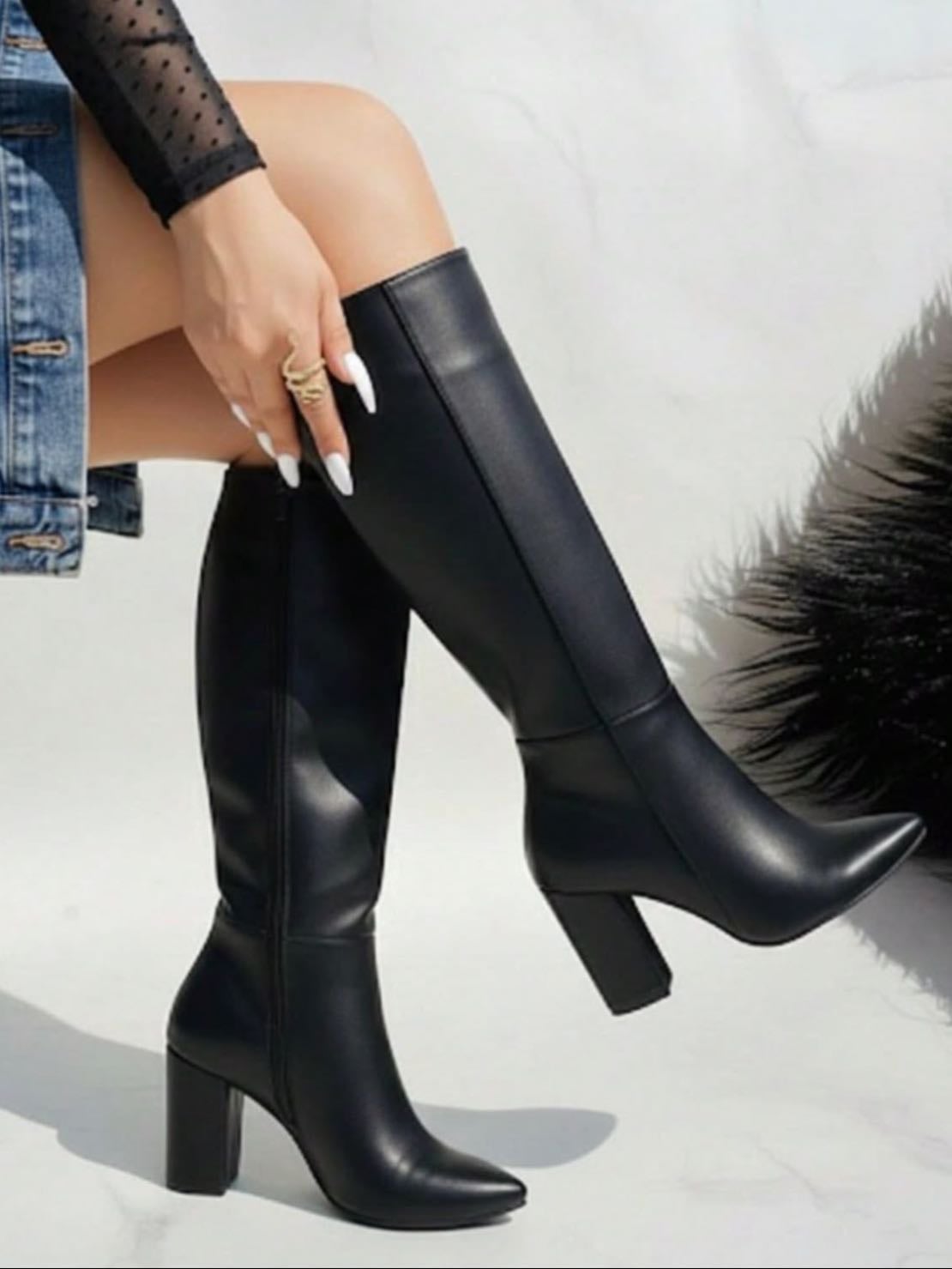 Botas altas de piel