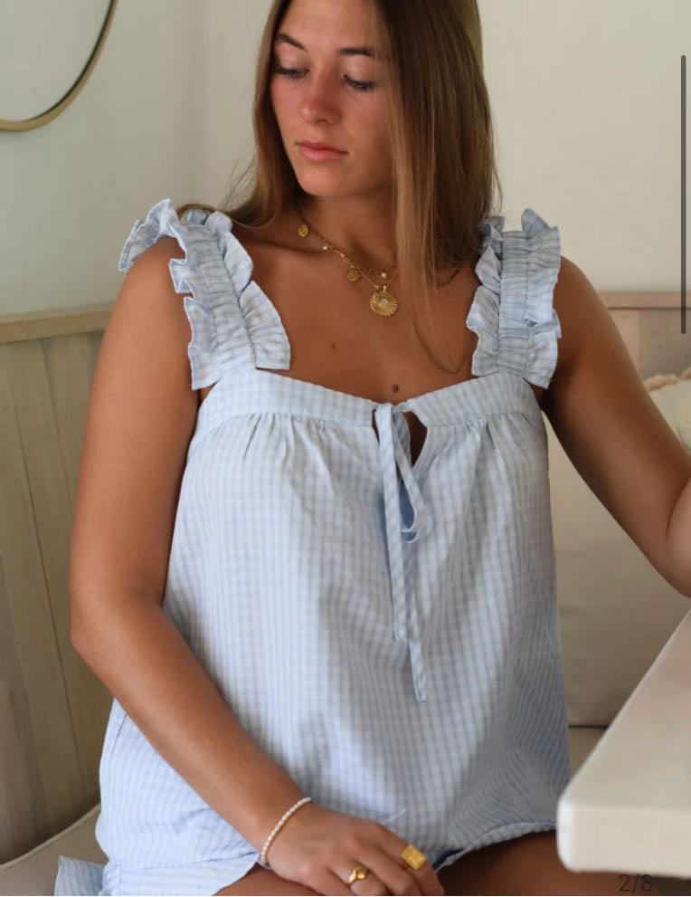 GRACIES blueberry ruffle pj top - 35,95€