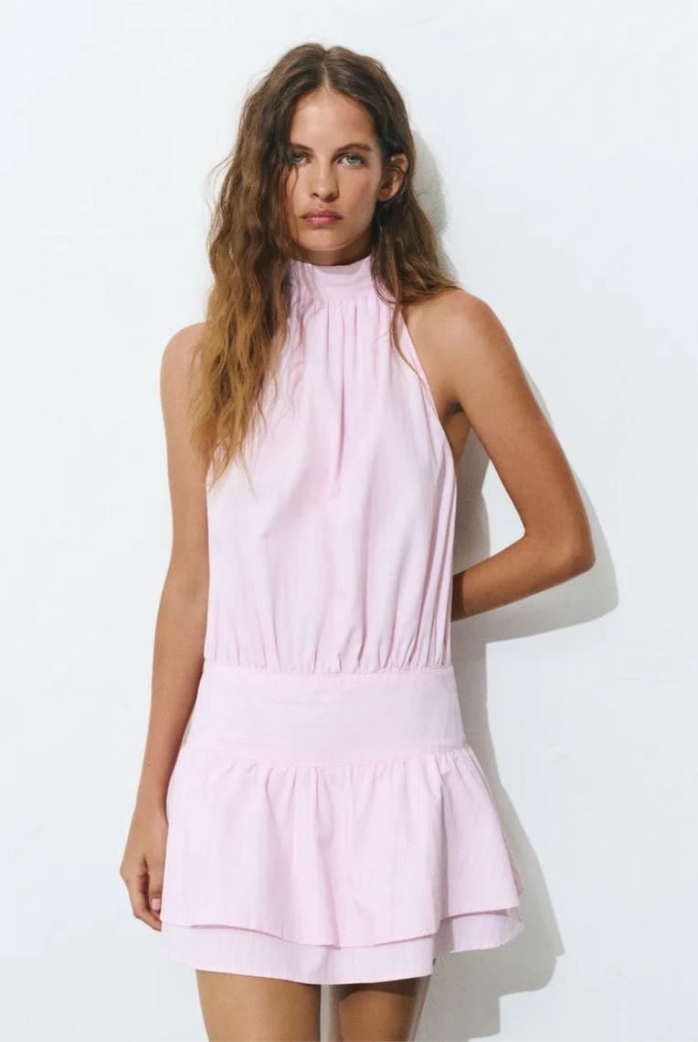PULL & BEAR kurzes Neckholder-Kleid mit Streifen - 29,99&