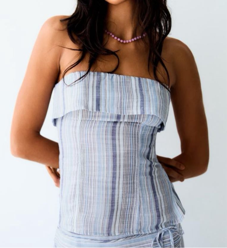 BERSHKA Gestreiftes Bandeau-Top - 17,99€