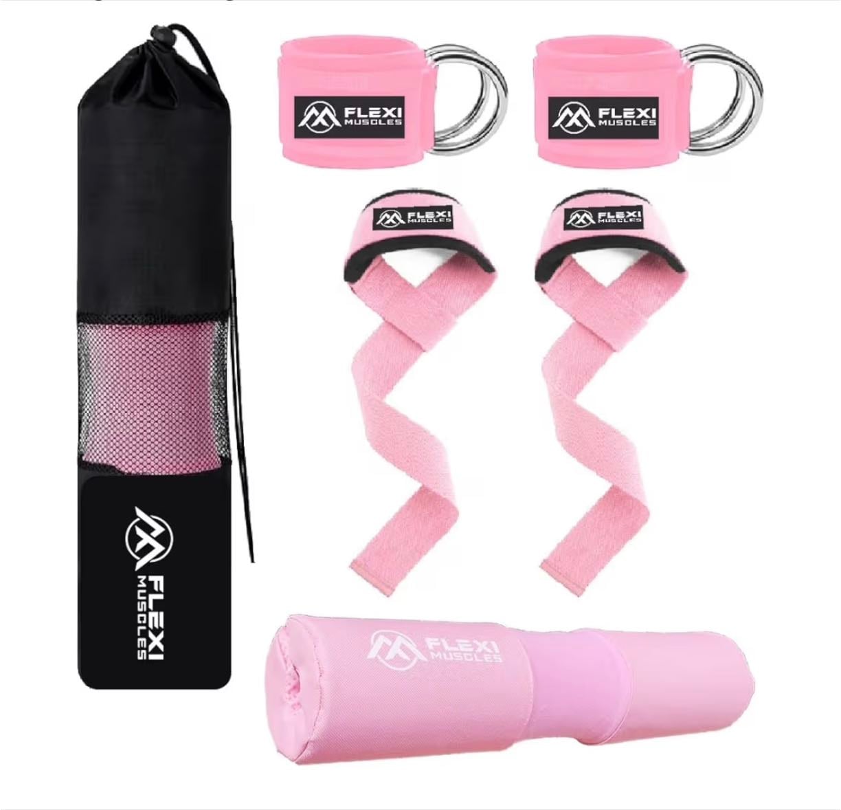 leg day essentials - barbell straps, ankle straps, lifting straps