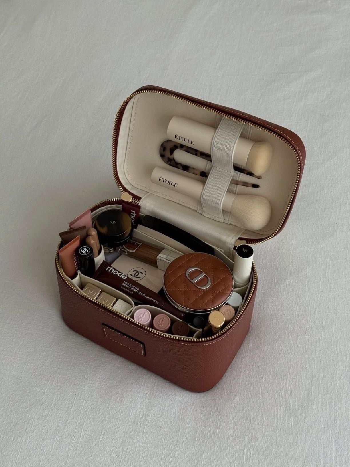 Vanity case de couro - Na cor marrom