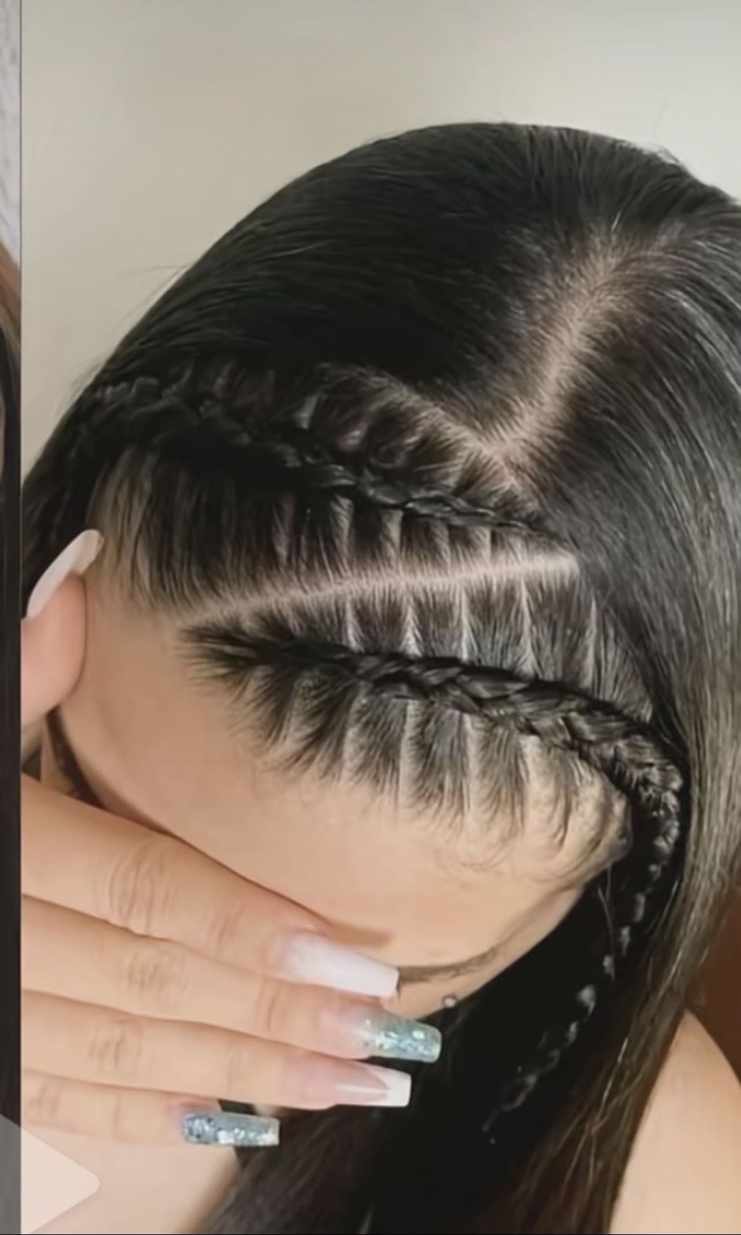 Tresse coller zigzague - Cheveux gras devant