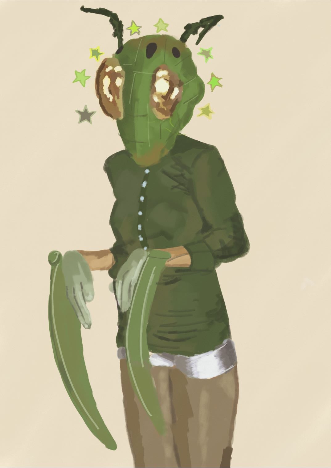 praying mantis girl (digital)