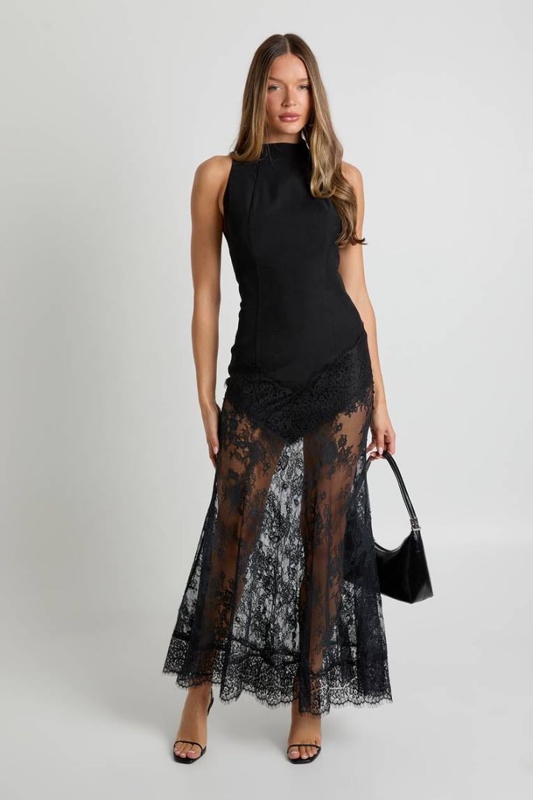 Lace Hem Maxi Dress - Boohoo