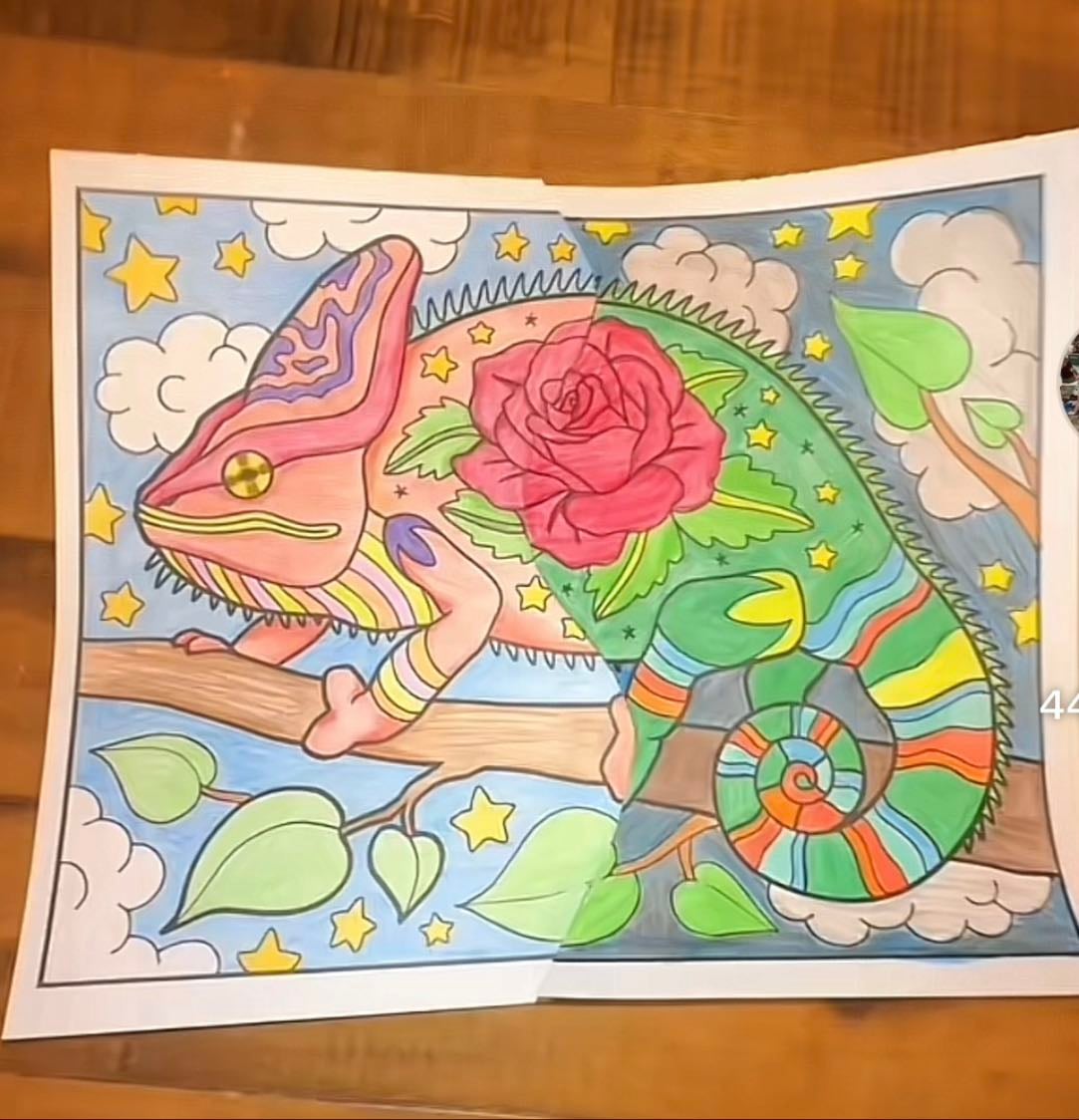 Paint different sides of the same drawing