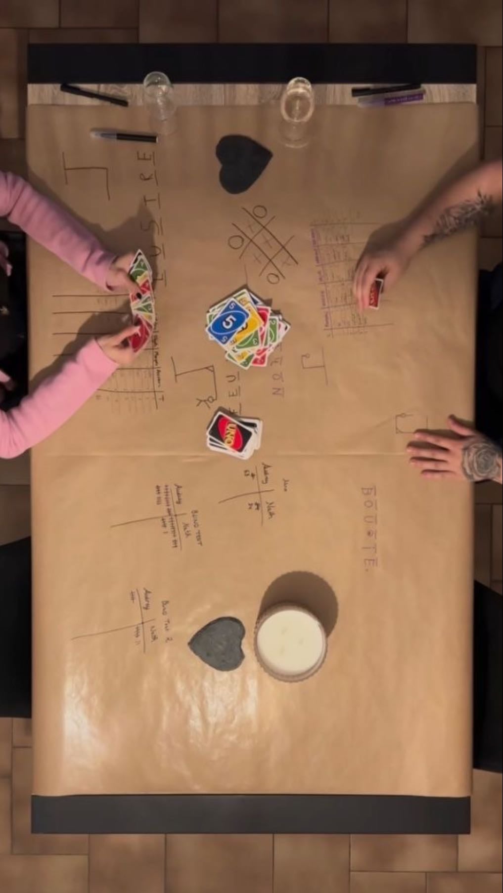 Pen and paper games on the table