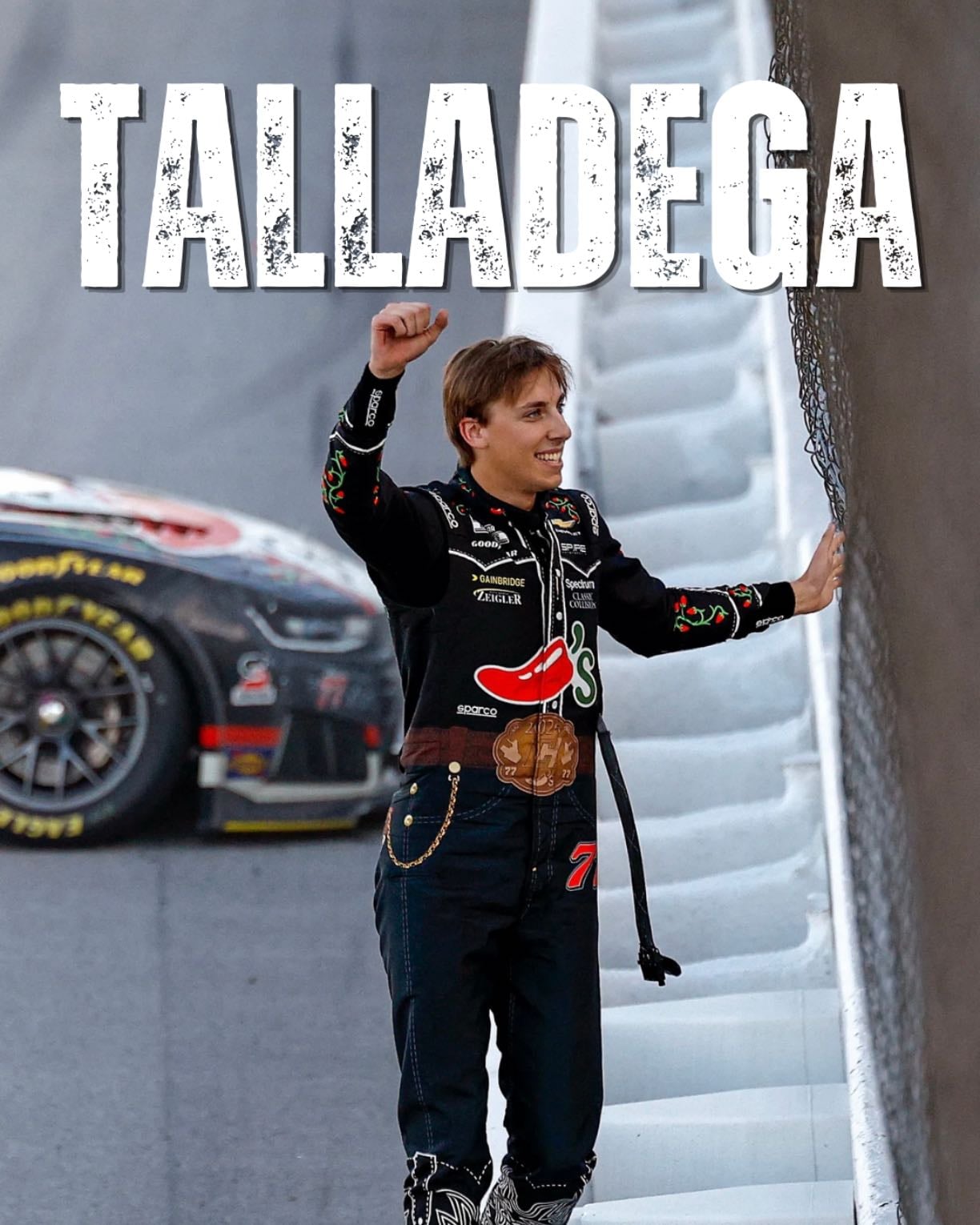Talladega - Cool moment and celebration with Carson getting first Cup win. But a big early wreck takes out a lot and the ending wasn't as exciting as other years