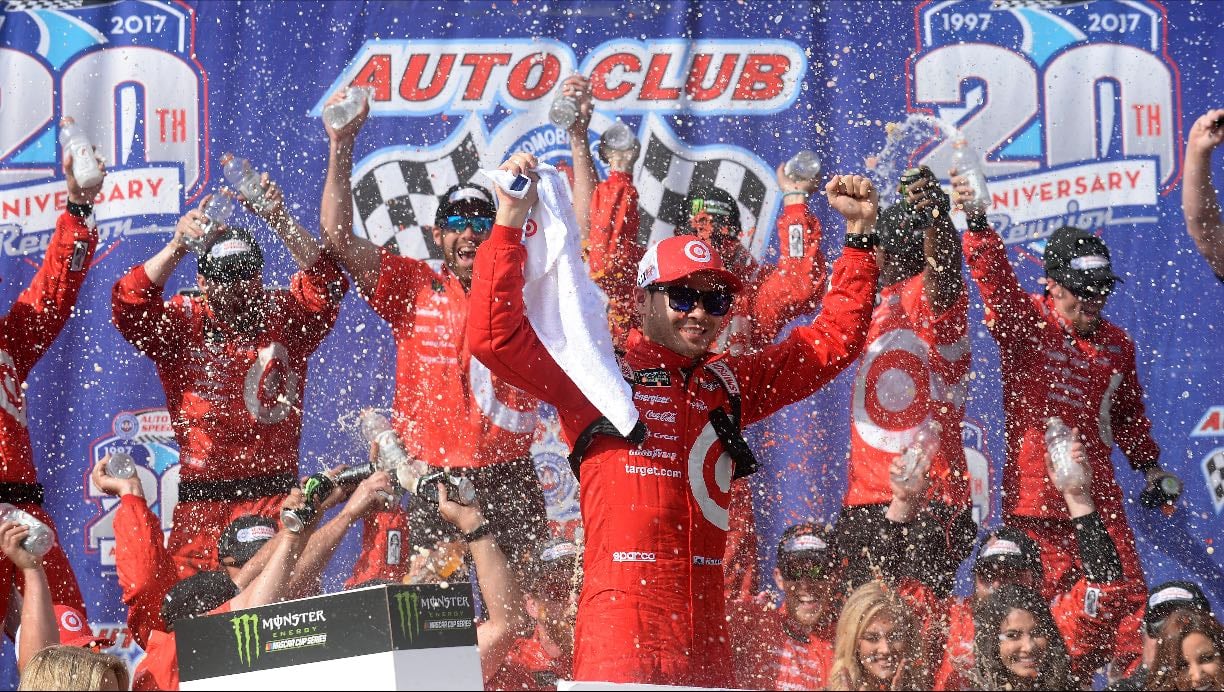 Fontana - Larson's 2nd win. He won the first stage, Truex won second stage. They were clearly the best cars. Several late restarts with Larson never giving away lead