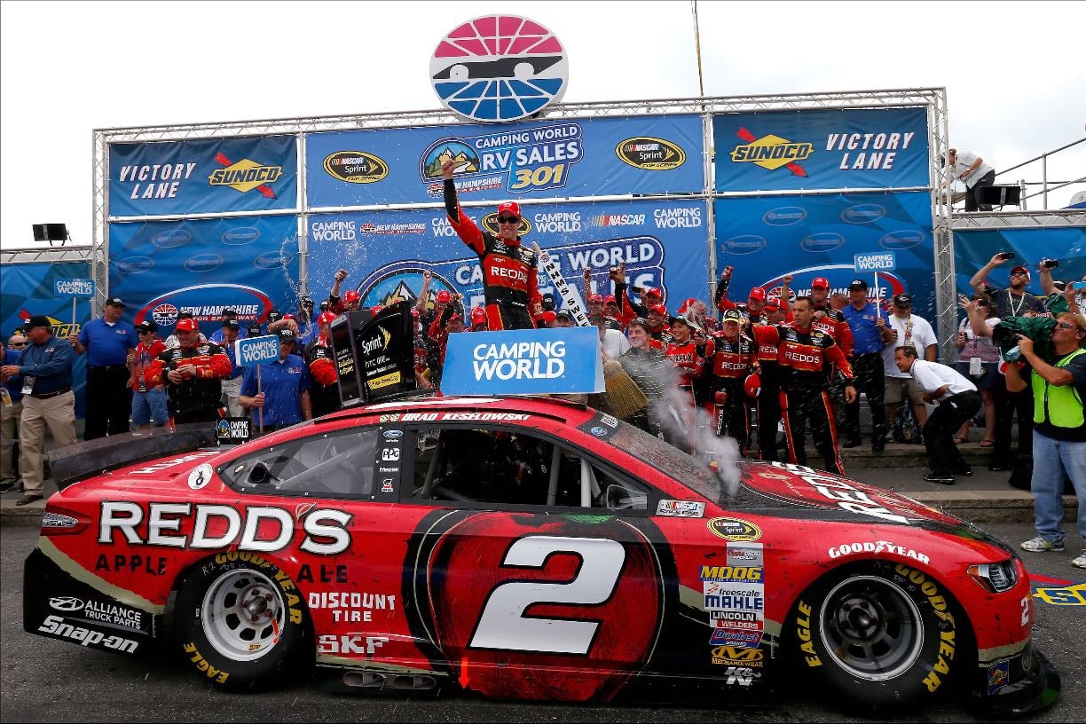 New Hampshire 1 - JJ blows tire and wrecks like a lap in. BK dominates leading 138 laps. Kyle Busch led early but once Brad gets ahead he hardly ever loses it