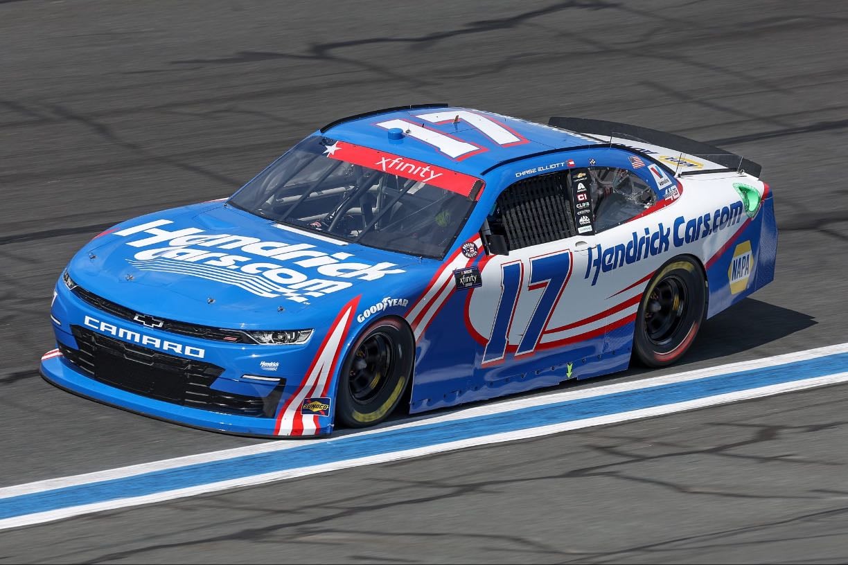 Charlotte - Strategy works for Chase who has fresh tires at end following late yellow. Hill is mad flipping people off and spinning Custer. Jones has strong run to finish P2