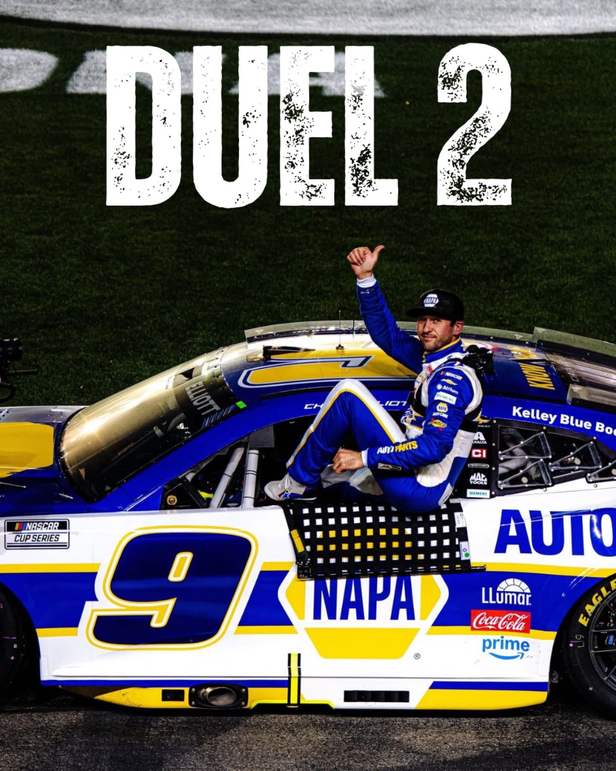 Daytona Duel 2 - Alfredo gets in 500 but then gets DQ'd, giving it to BJ. Cleaner race but nothing too exciting. Briscoe led a lot early but has long pit stop