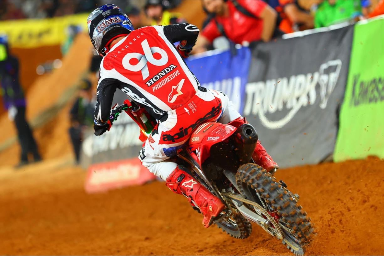 Birmingham - Lawrence wins by decent margin over Roczen. Tomac far behind in 3rd. Webb goes down but recovers to 6th. Not much drama with Hunter riding so well