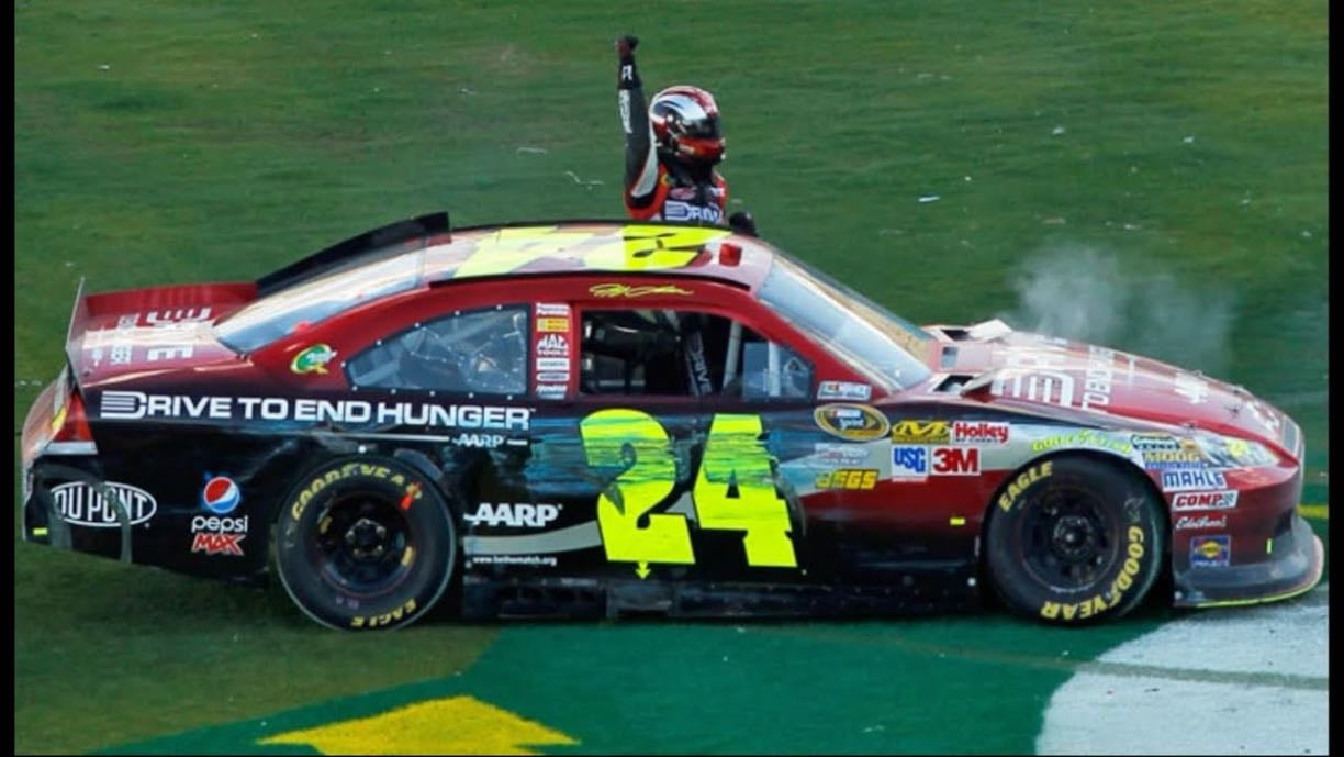 Phoenix - Gordon snaps 66 race winless streak. Jeff led the most laps and passed Kyle late in the race. First win with Gustafson after having Letarte