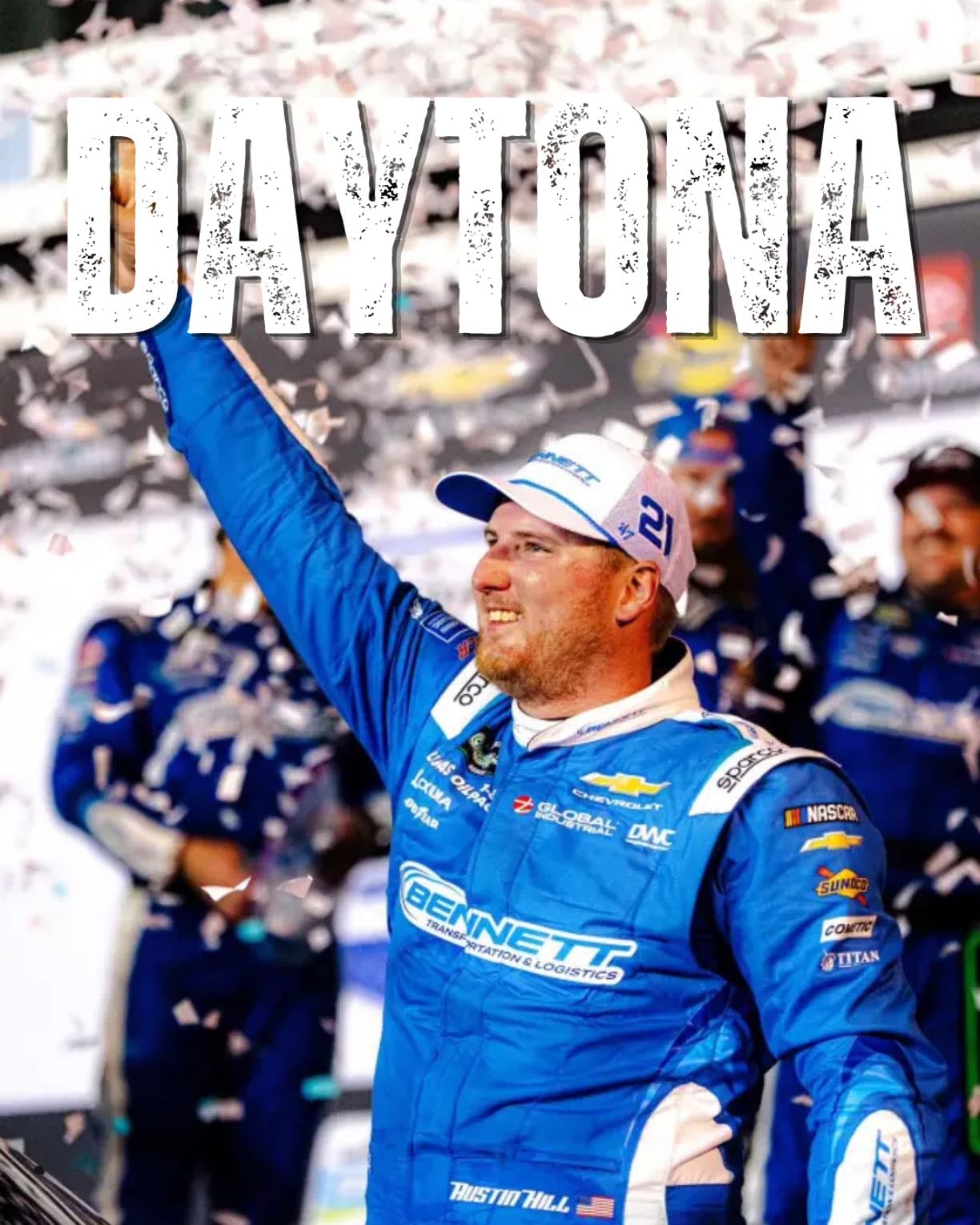 Daytona - Rinse and repeat for Hill who blocked Allgaier, Poole and Anderson. No one could work together. Several yellows. Day can't keep car straight