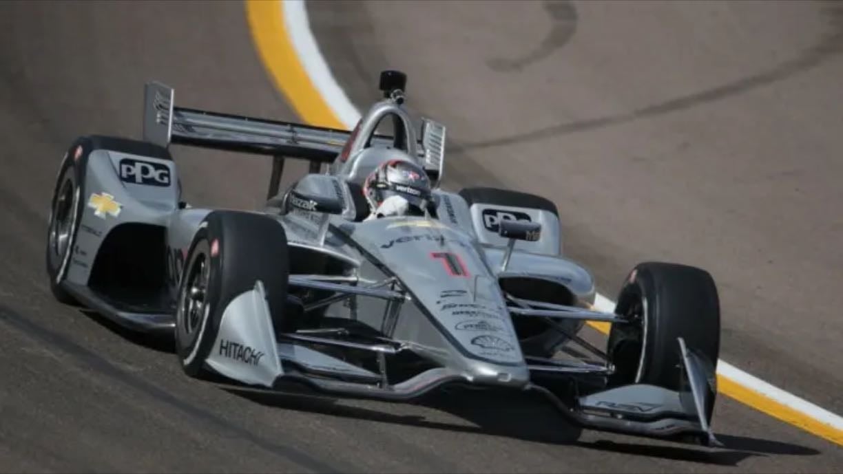 Phoenix - Josef gets fresh tires before late restart and passes Wickens with a few laps left. Power hit wall, Jones crashed. Rossi strong in 3rd