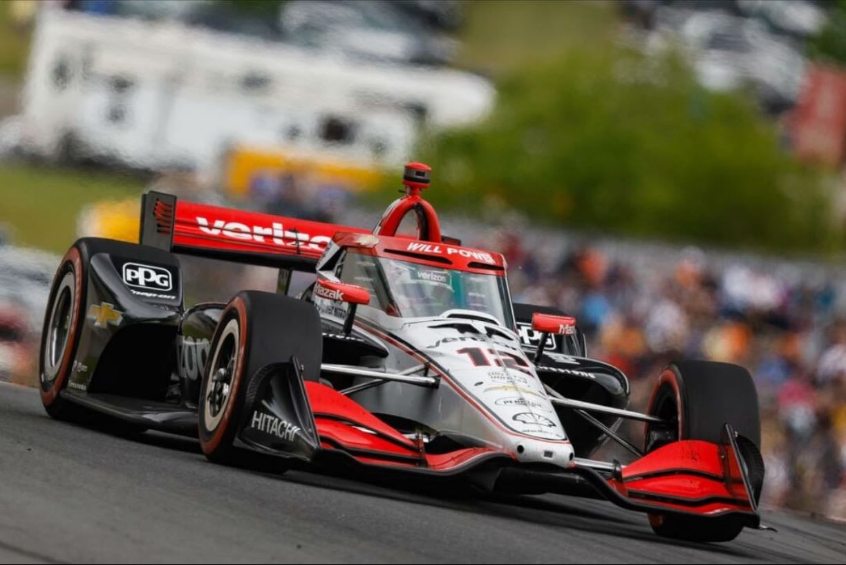 Road America - Linus wrecks on pole position first corner. Power ends two year drought with nice pit strategy. Penske 1–2-3. Scott led a lot, Josef passes