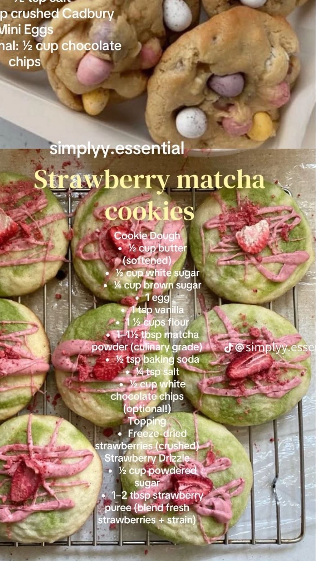 Matcha strawberry cookies