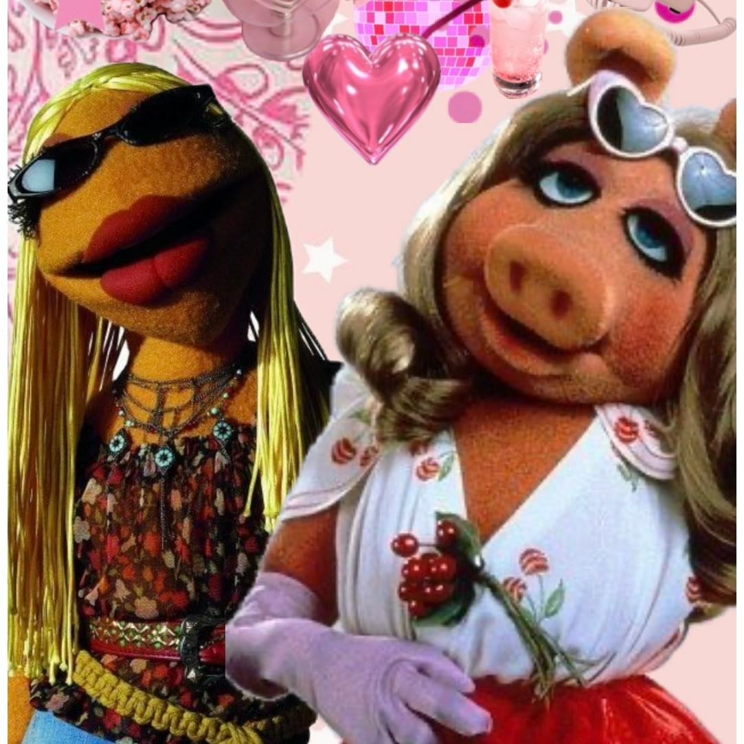 miss piggy + janice or kermit