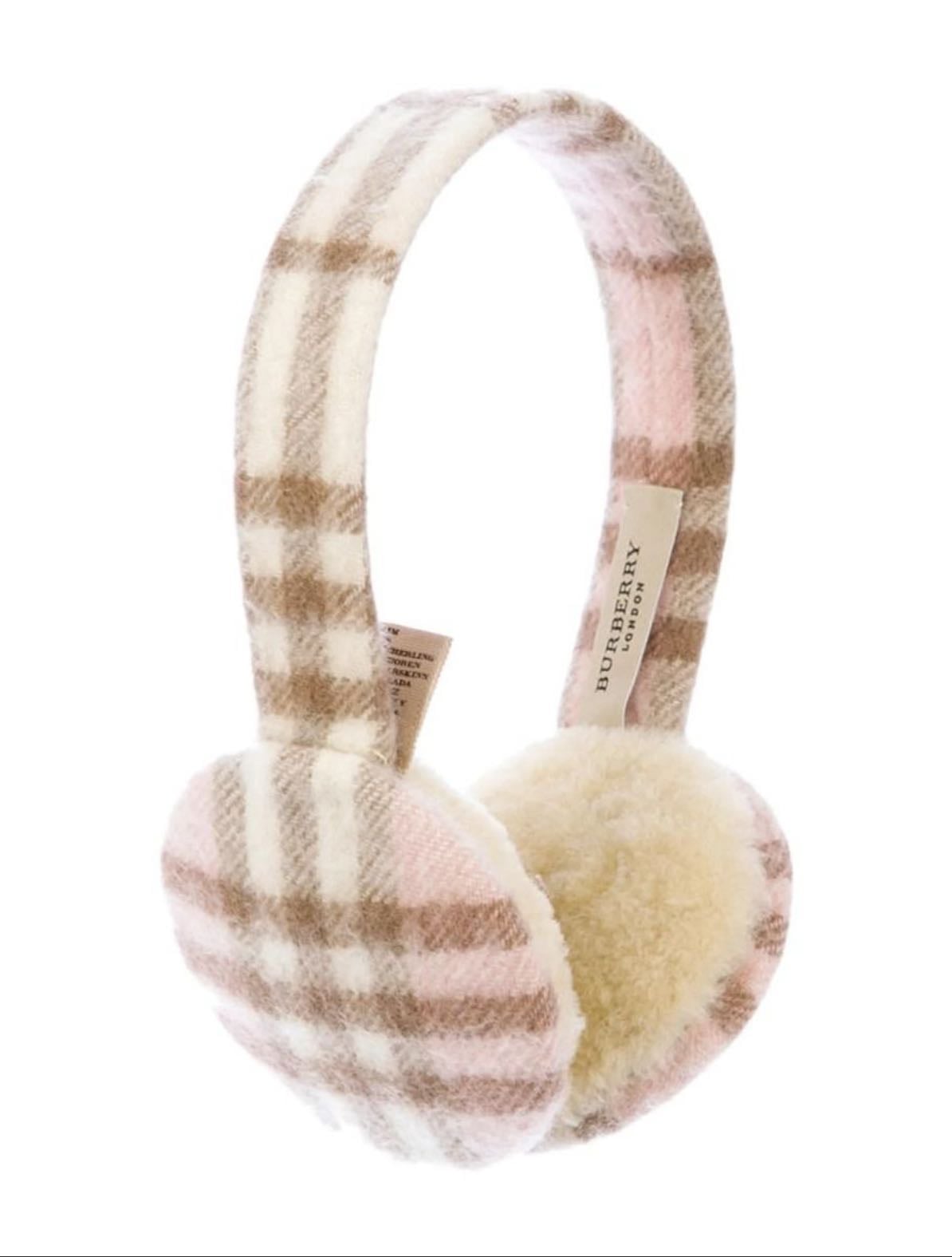 Pink Burberry checkered earmuffs ౨ৎ