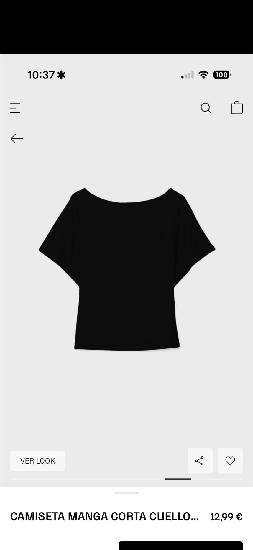 Top cintura fruncida negro