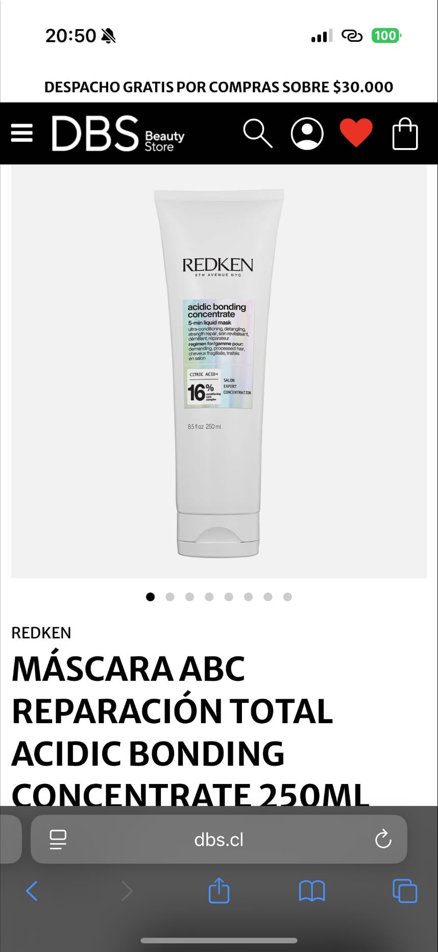 MÁSCARA ABC REPARACIÓN TOTAL ACIDIC BONDING CONCENTRATE 250ML - REDKEN