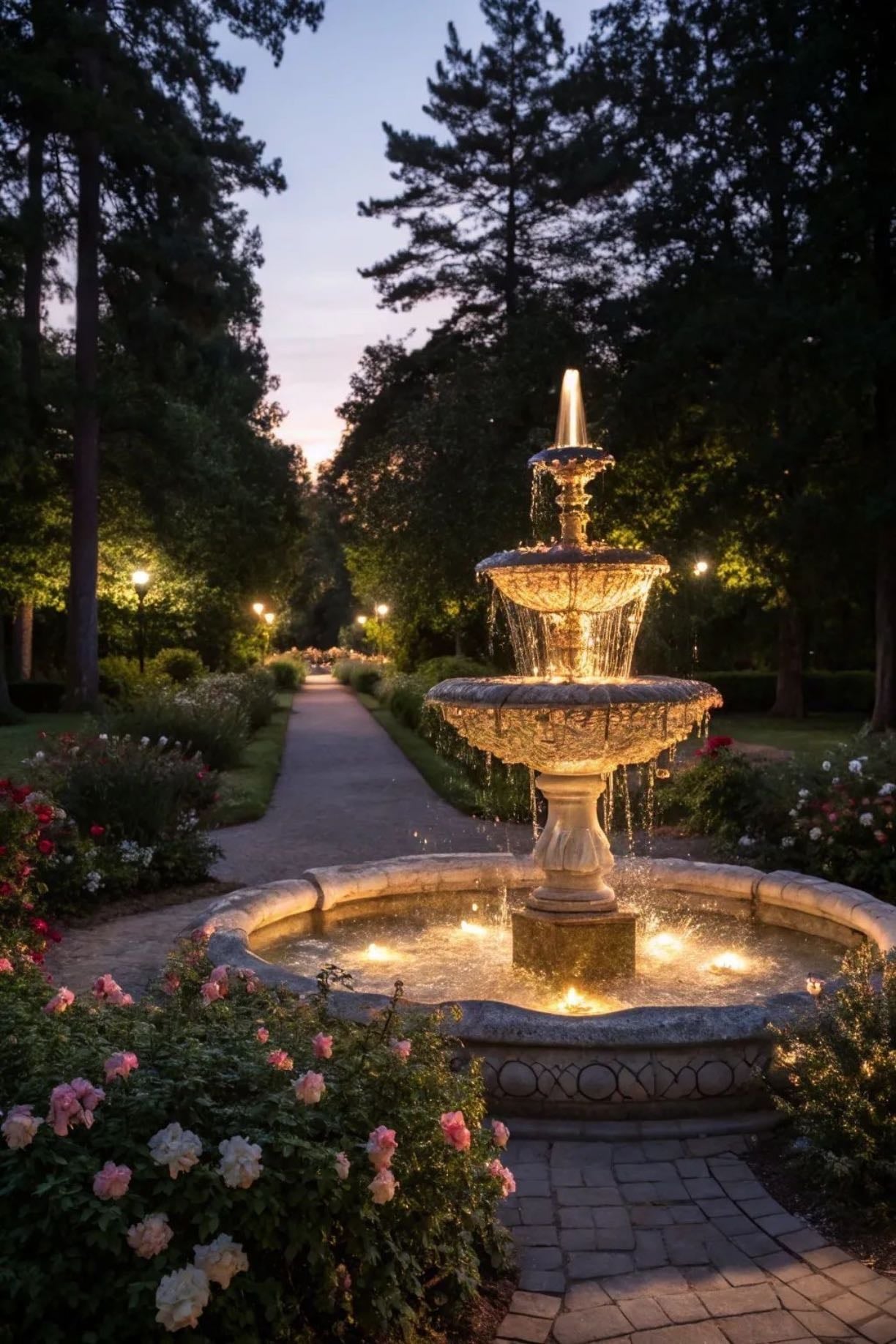 Fuente - Le daría un aire elegante y tranquilo, como esos espacios donde el sonido del agua hace que todo se sienta más lento y armonioso. No sería solo decoración, sería un detalle que transmite paz, delicadeza y una vibra un poco romántica 💧🌿