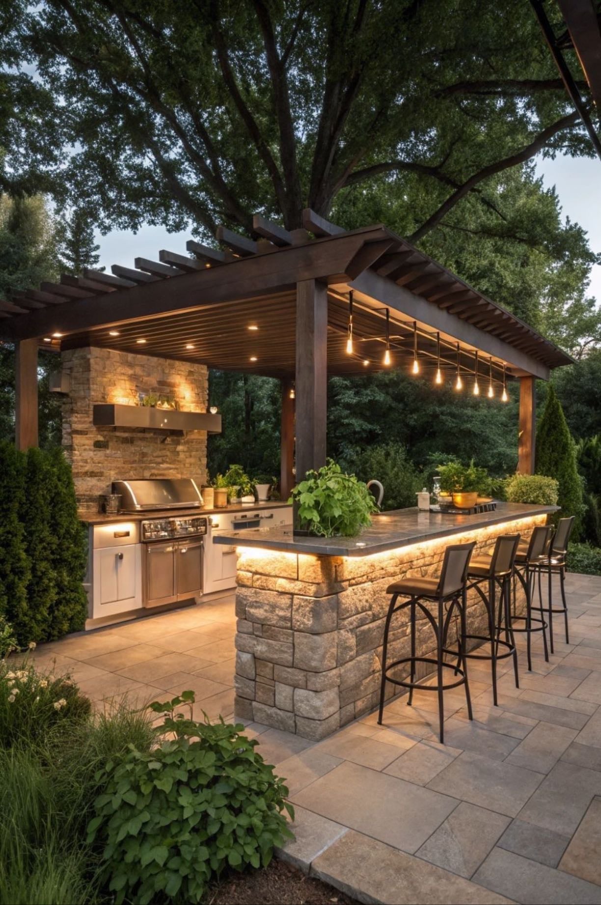 Outdoor Kitchen - Es cocinar con la brisa, escuchar el agua de la piscina de fondo, preparar algo rico mientras tus invitados están relajados. Hace que todo se sienta más natural, más libre, menos formal. Es esa casa donde siempre hay planes, donde se celebran cosas pequeñas sin necesidad de una ocasión especial🌿