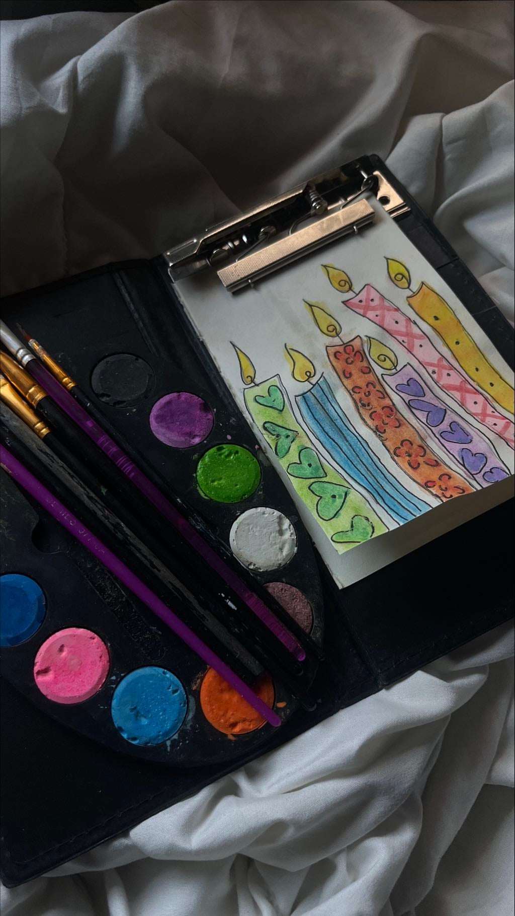 Watercolor candles - March 23, 2026
