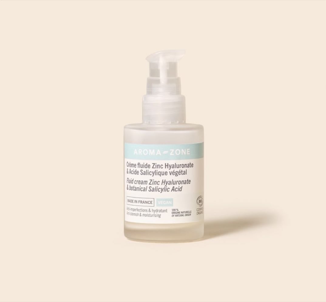 Crème fluide Zinc hyaluronate & Acide salicylique végétal