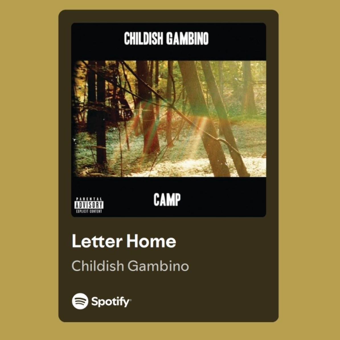 letter home - by childish gambino