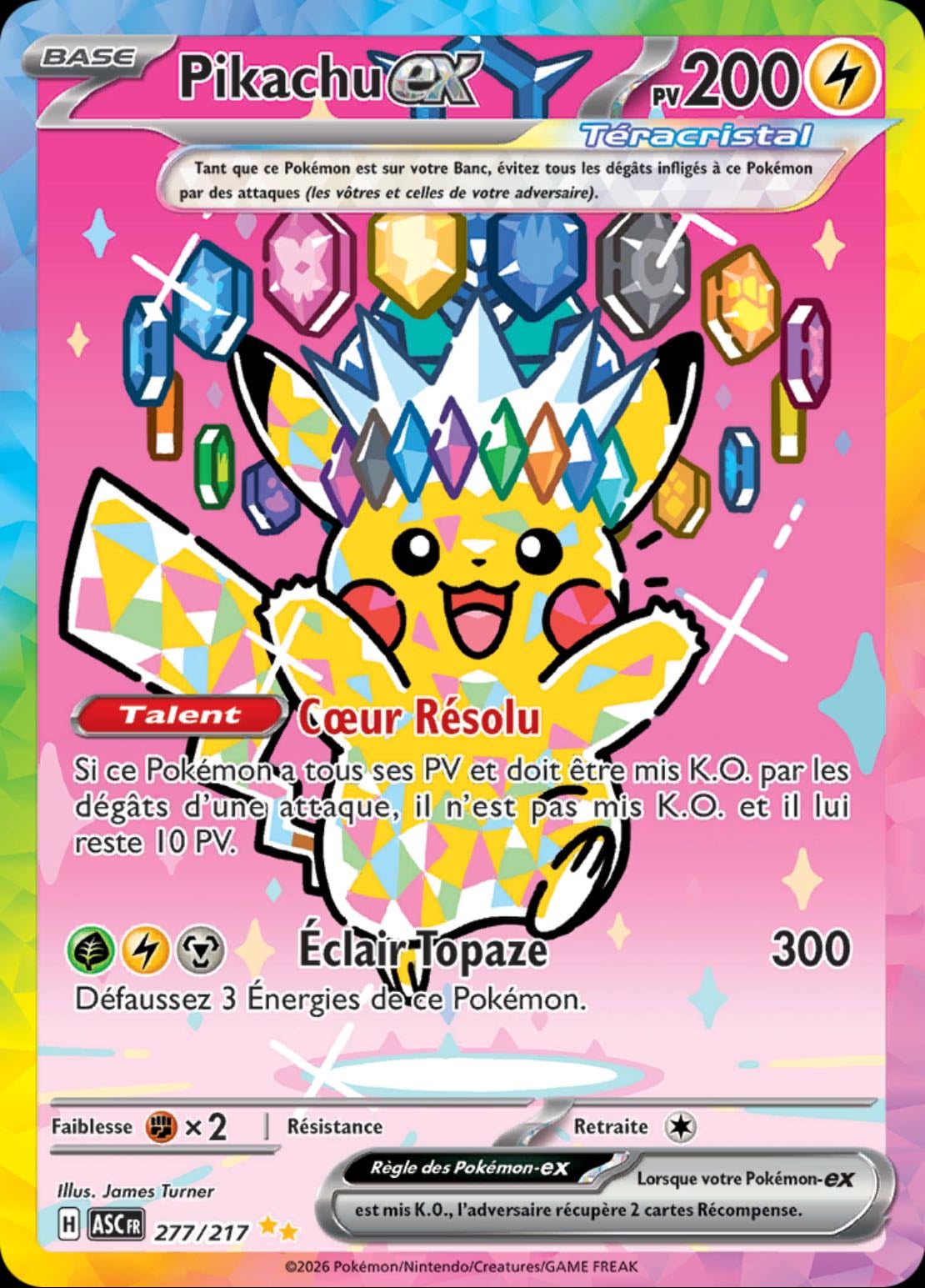 Pikachu Ex - 277/217 Héros Transcendants
