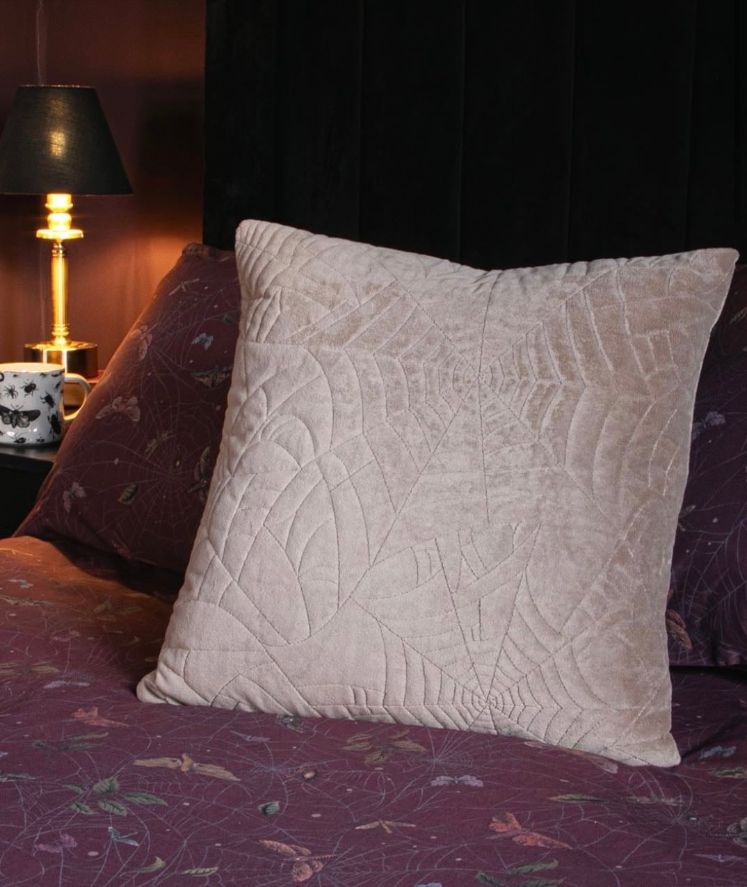 Webwynn Cobweb Quilted Cushion - Disturbia