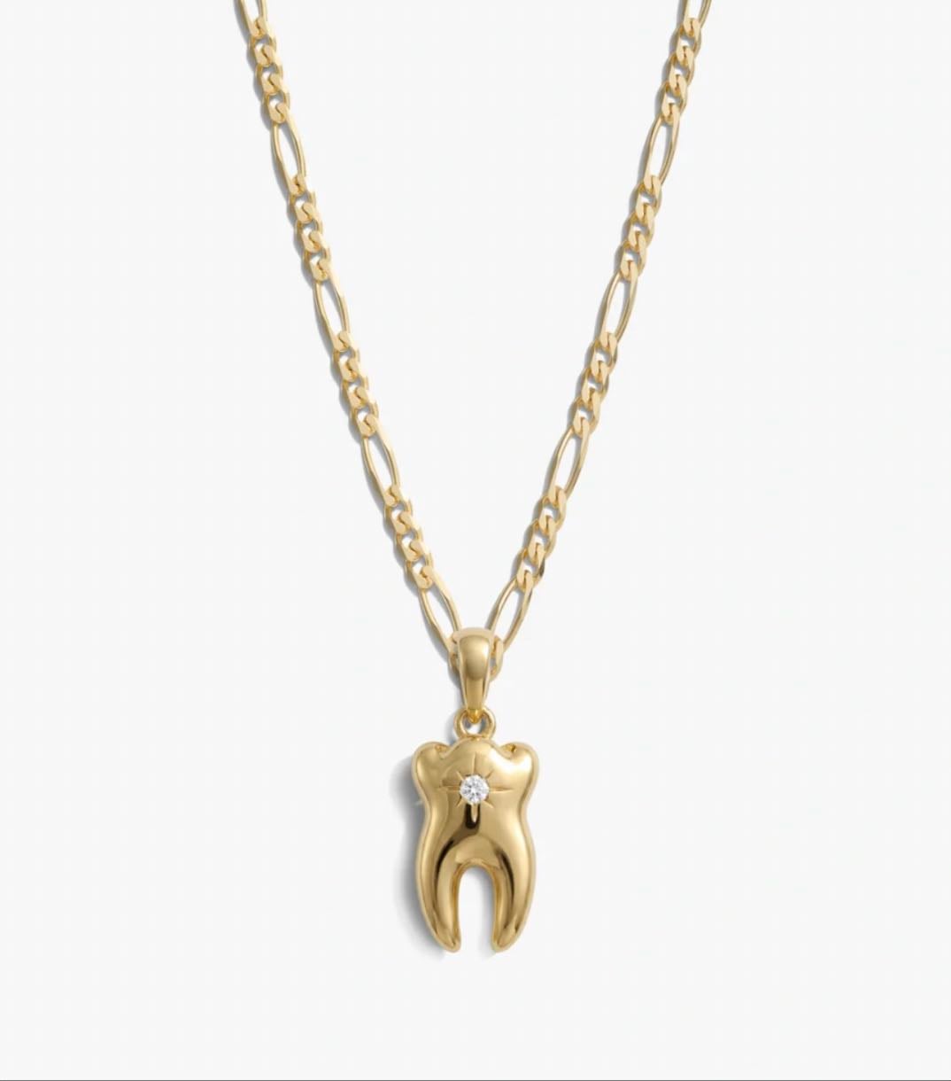 Sapphire Tooth Figaro Necklace - awe inspired