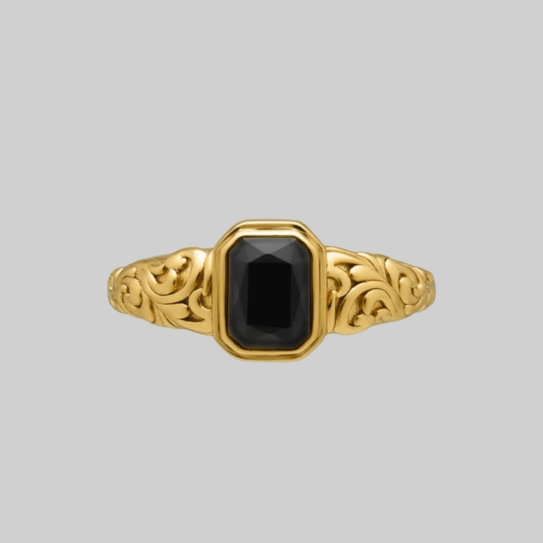 In Memoriam Onyx Ring - Regal Rose