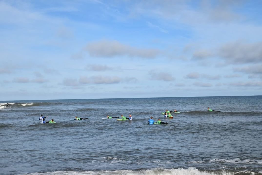Went surfing with friends