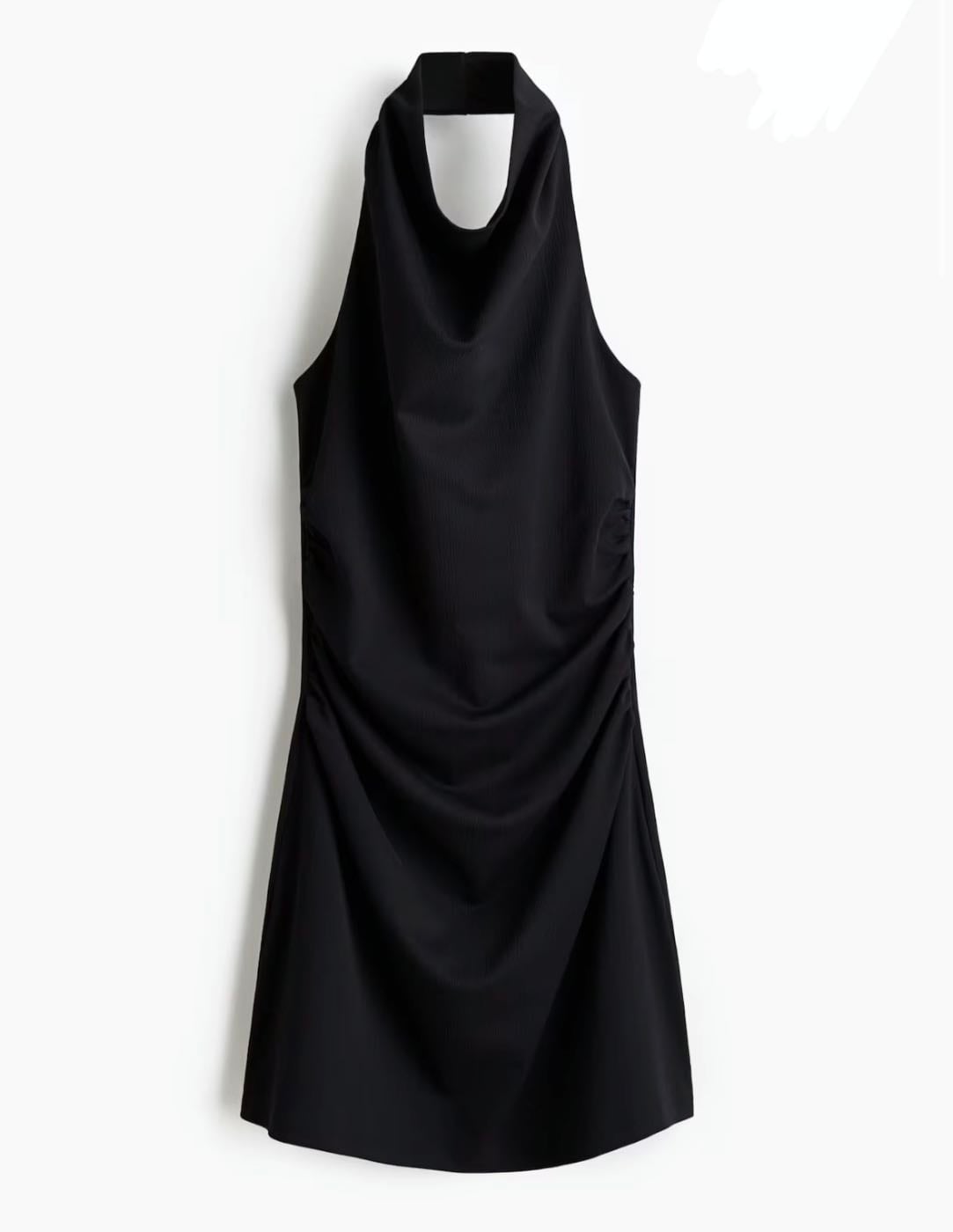 DRAPED HALTERNECK DRESS